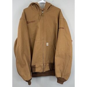 Vtg Carhartt Jacket Men's 2XL Hooded Full Zip J131 Made In USA